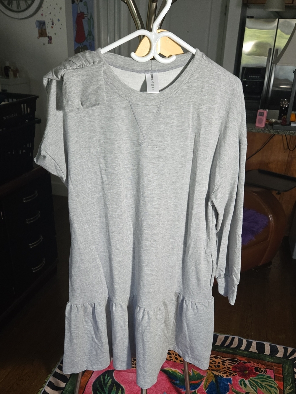 SMITH Light Gray Peplum Sweatshirt Tunic